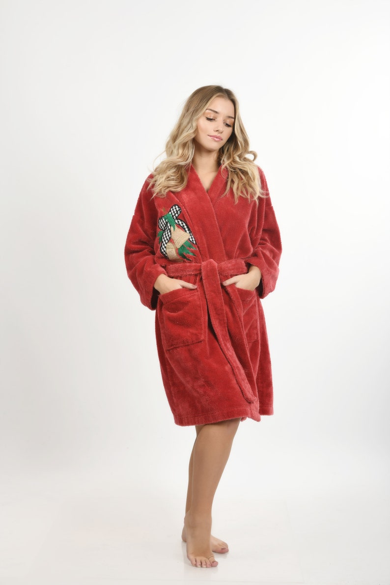 Jingle Bell Kneelength Chenille Bathrobe Chenille Robe for Etsy
