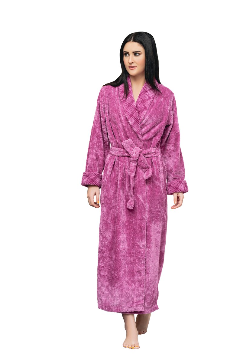 HOC Twotone Shawl Collar Chenille Robe Chenille Bathrobe Etsy