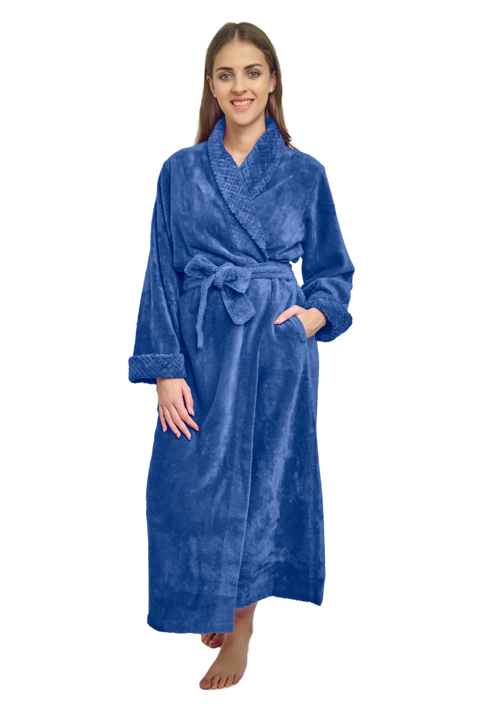 HOC TwoTone Shawl Collar Chenille Robe Chenille Bathrobe Etsy