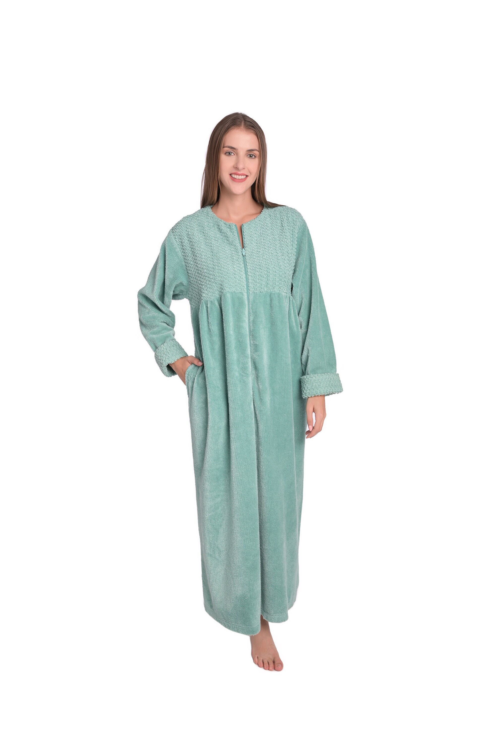 HOC 100% Cotton Women's Classic Chenille Shawl Collar Robe (Teal, 1X) at   Women's Clothing store