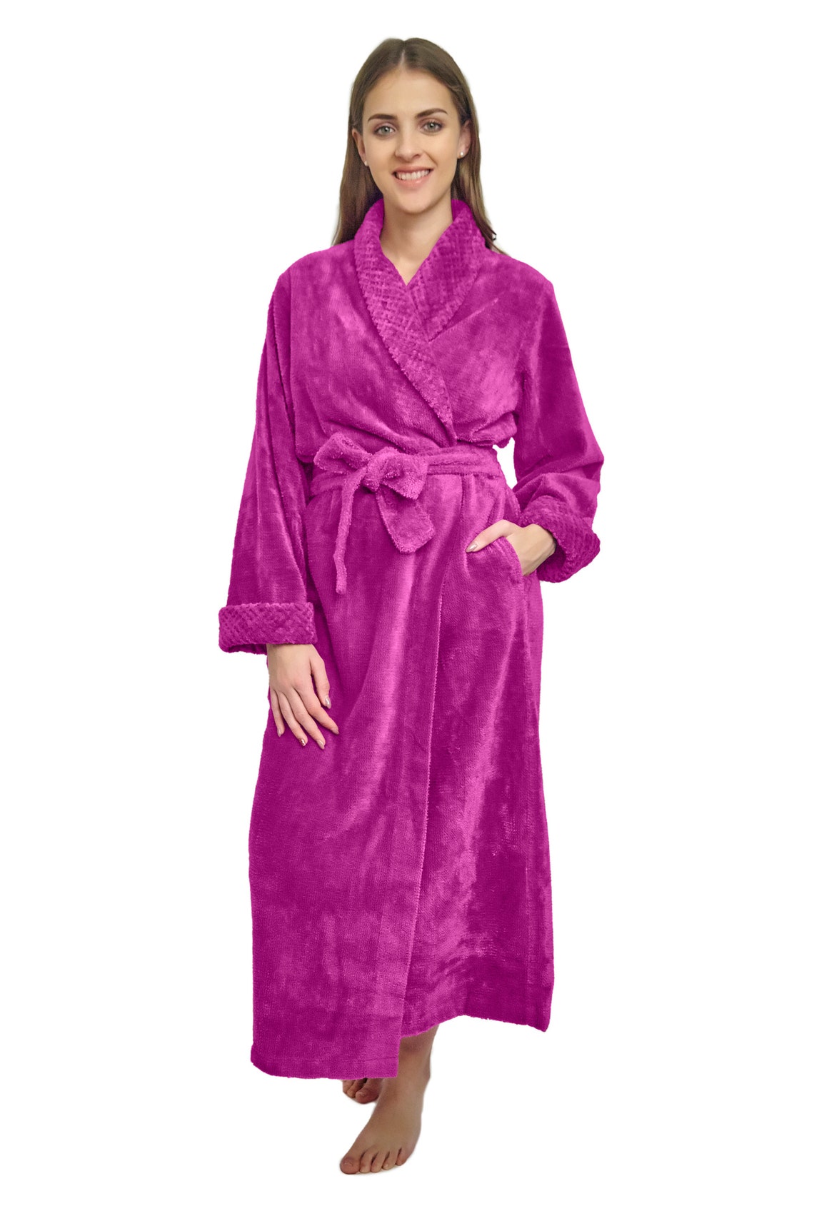 HOC TwoTone Shawl Collar Chenille Robe Chenille Bathrobe Etsy