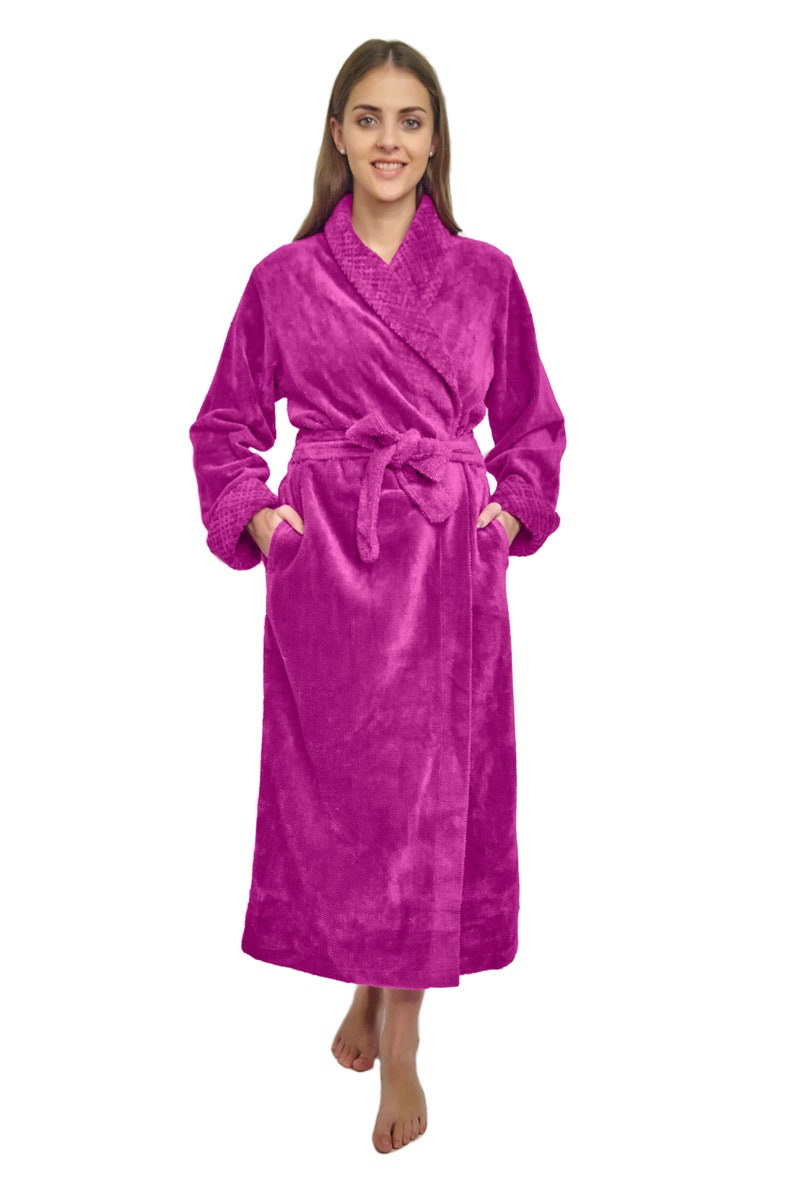 HOC TwoTone Shawl Collar Chenille Robe Chenille Bathrobe Etsy