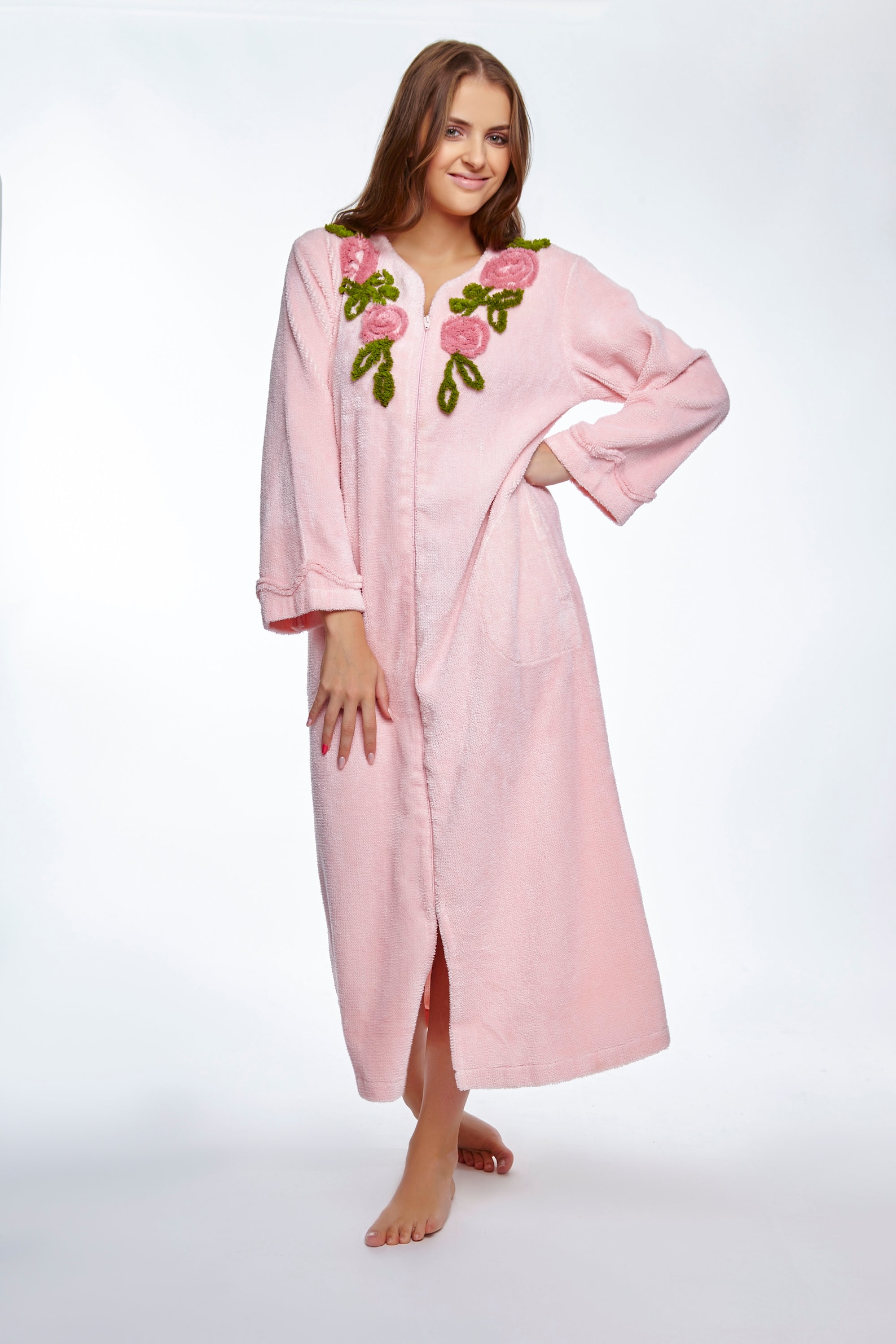 HOC Womens Embroidered 100 Cotton Chenille Robe Chenille Etsy Australia