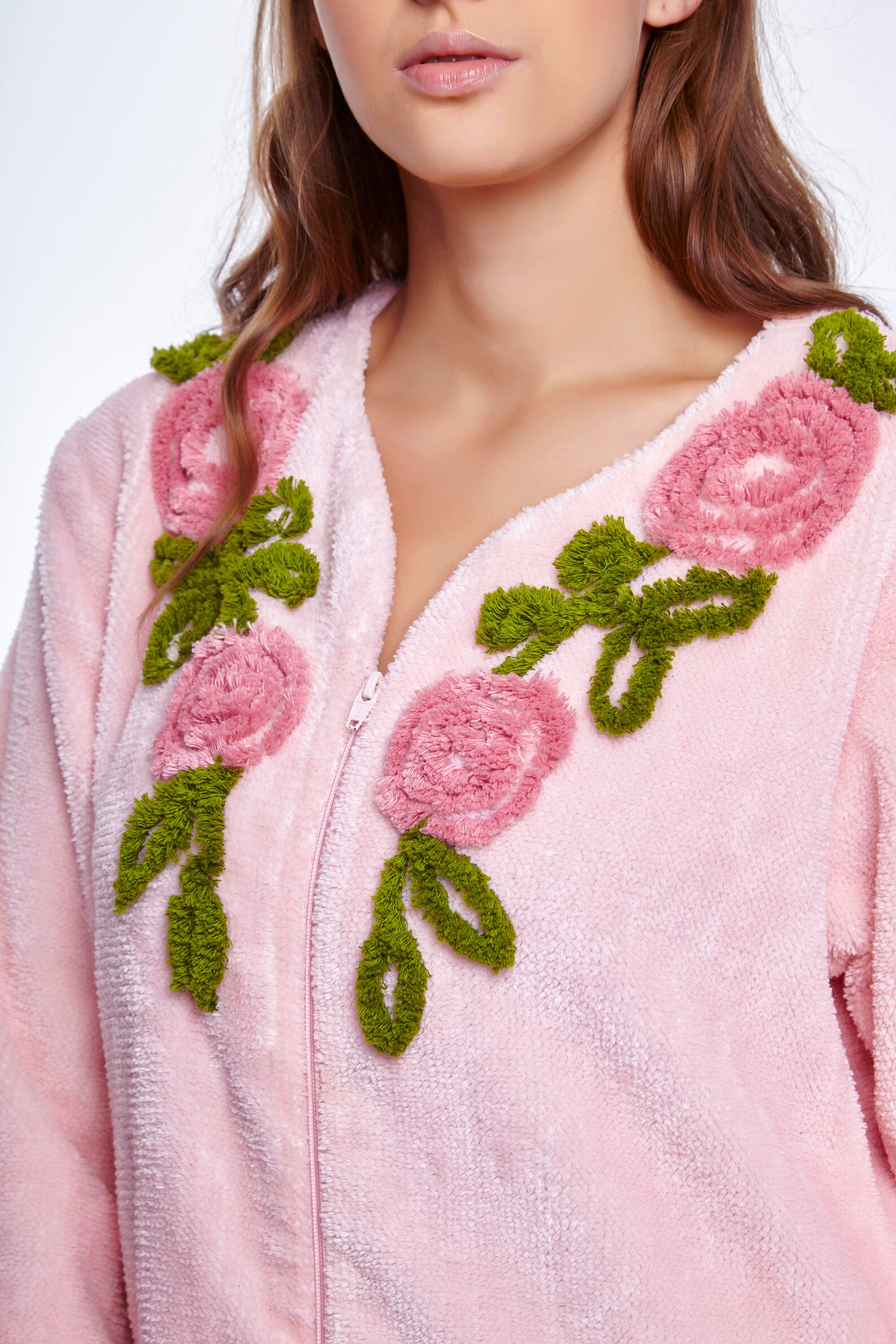 HOC Womens Embroidered 100 Cotton Chenille Robe Chenille Etsy