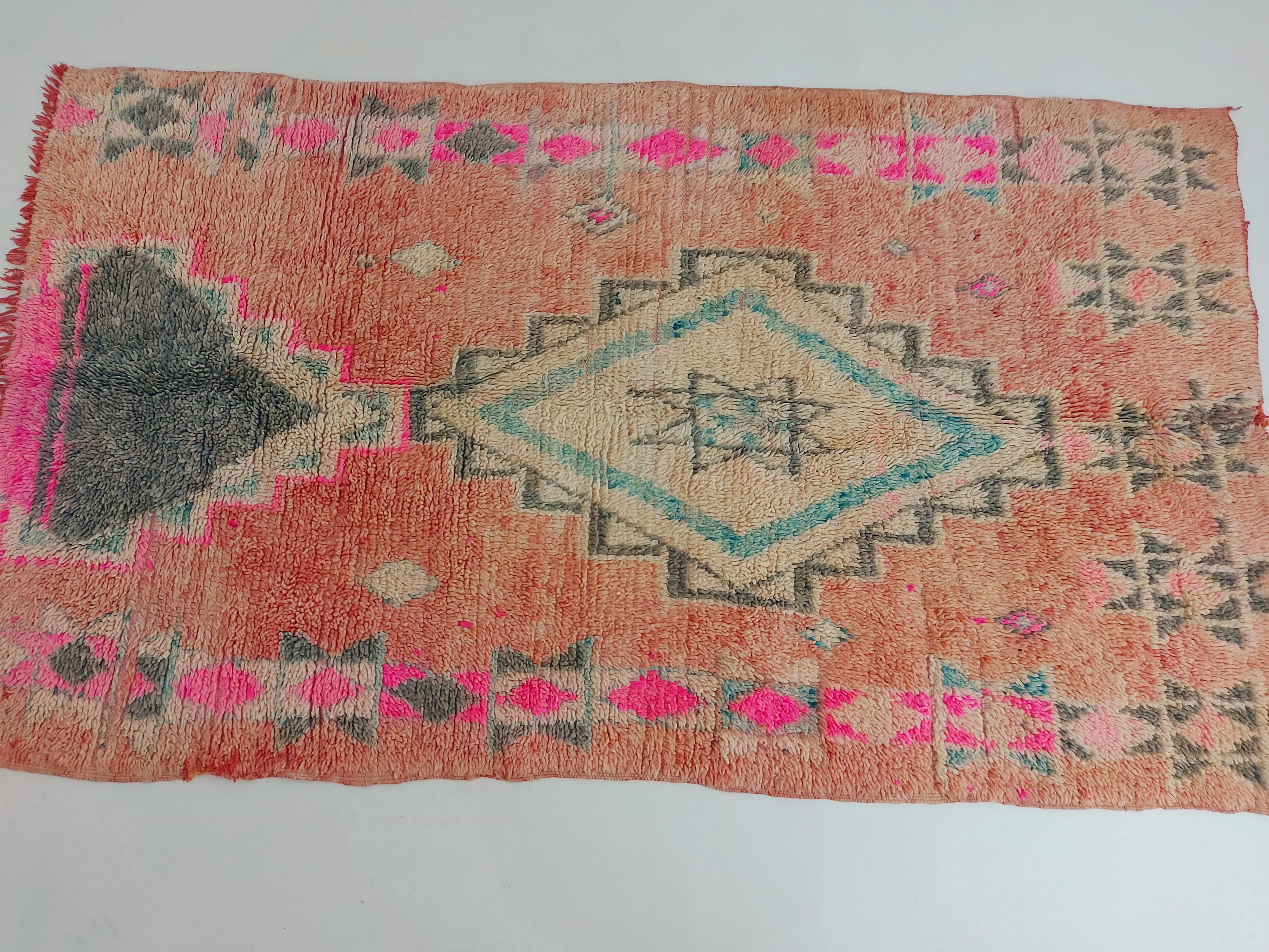 Vintage Boujaad Rug, Rug, Vintage Moroccan Rug, Teppich Boujaad, Moroccan Berber Rug, Berber Carpet,