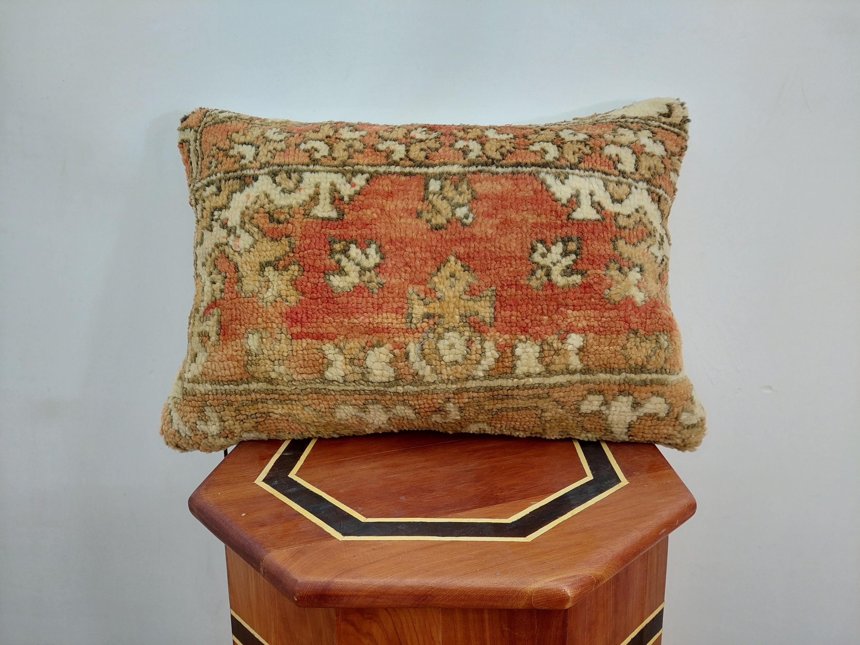 Vintage Moroccan Berber Pillow, Vintage Boujaad Pillow, Decorative Cushion