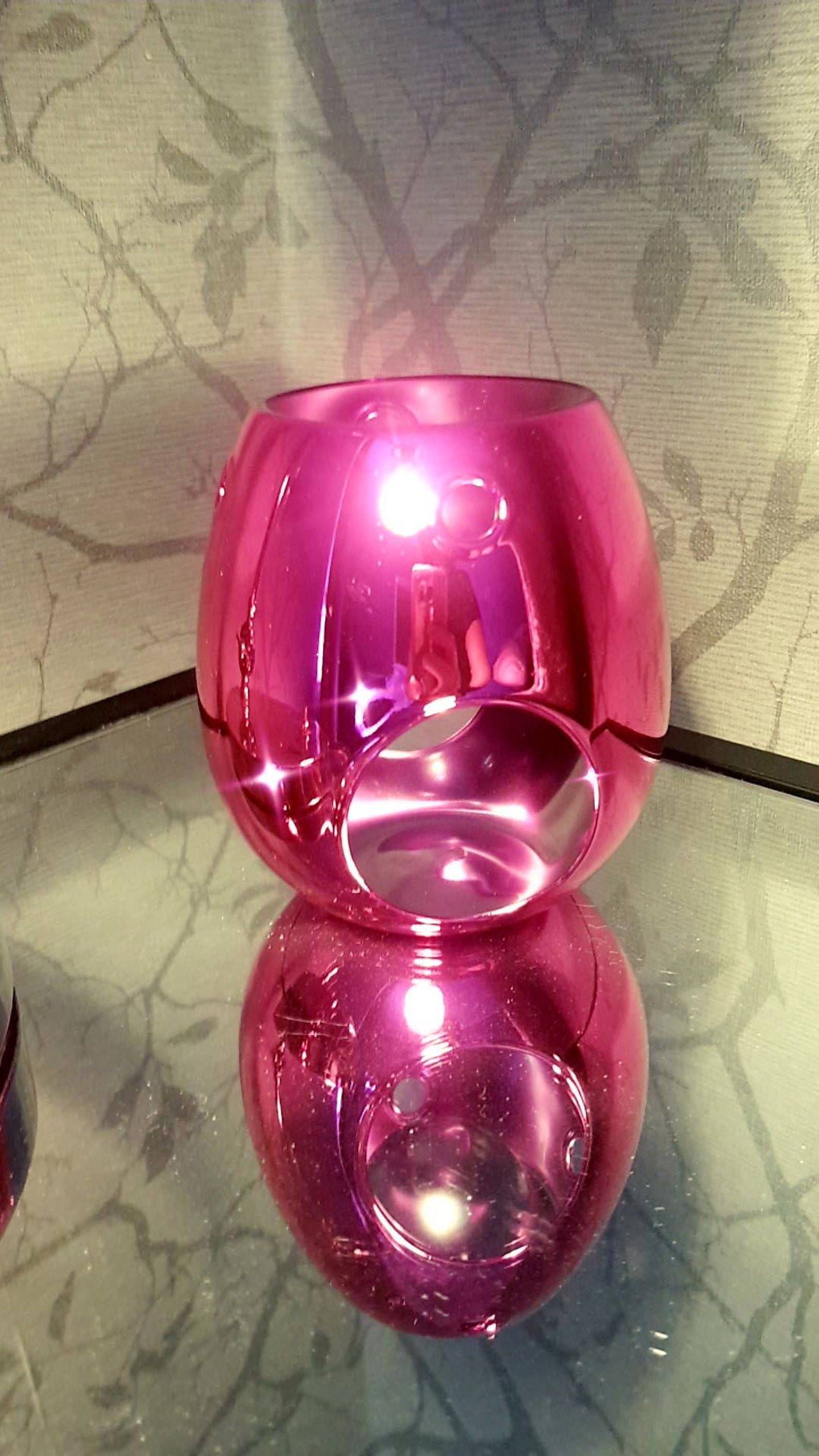 HOT PINK wax warmer with free wax melts glass wax burner wax Etsy