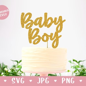 SVG Baby Boy Cake Topper - It&#39;s a Boy SVG - Baby Boy SVG - Baby Shower - Gender Reveal Cake Topper - Digital Download Cricut Silhouette