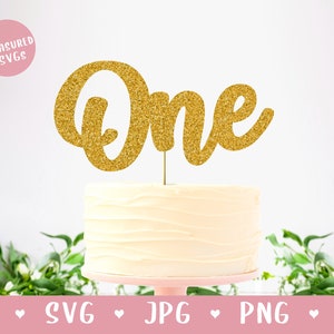 SVG One - 1st Birthday Cake Topper - One year svg - Turns one svg - First Birthday svg - Wild one svg - Descarga digital - Cake Topper SVG