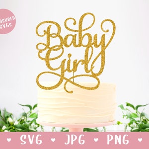 SVG Baby Mädchen Cake Topper - It es a Girl SVG - Baby Girl SVG - Baby Shower - Gender Reveal Cake Topper - Digitaler Download Cricut Silhouette