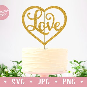 SVG Happy Valentine&#39;s Day Cake Topper - Valentine&#39;s Day svg - Love svg - Wedding Engagement Cake Topper svg - DIY Sign - DIY Cake Topper