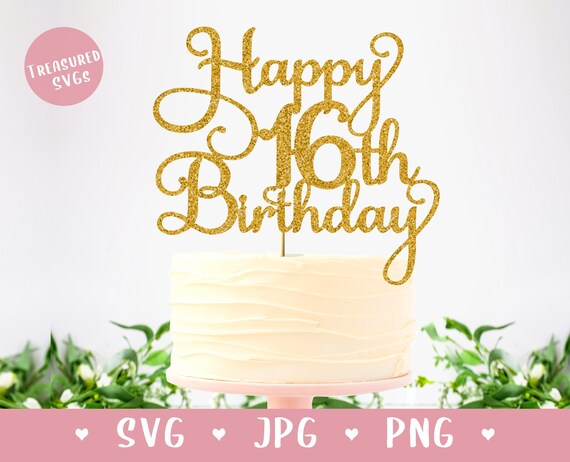 Happy 14th Birthday Personalized Cake Topper Svg Fourteenth