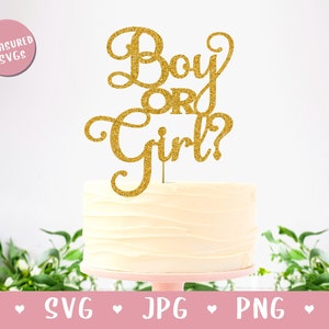 SVG Niño o Niña Pastel Topper - Género revelar SVG - Baby Shower - Género Revelar Pastel Topper SVG - Descarga Digital - Cricut y Silueta