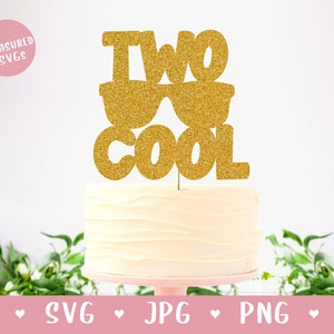 SVG Two Cool Cake Topper - Zwei coole SVG - Zwei coole Motiv SVG - 2 Jahre Geburtstag - 2. GeburtstagSparty - 2. Geburtstagssvg