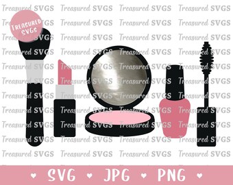 Makeup SVG Make up SVG Beauty Svg Lipstick svg Mascara svg Nail Polish svg Fashion makeup theme - Digital Download - Cricut and Silhouette