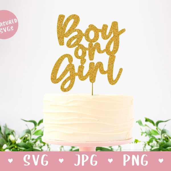 SVG Boy or Girl Cake Topper - Gender reveal SVG - Baby Shower - Gender Reveal Cake Topper SVG - Digital Download - Cricut and Silhouette