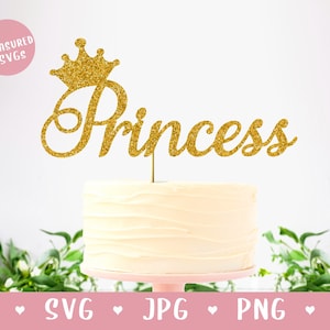 SVG Princess Cake Topper - Tiara Cake Topper SVG - Princess SVG - Tiara svg Princess theme princess crown diy cake topper svg happy bday svg