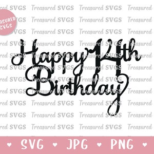 SVG Happy 14th Birthday Cake Topper Happy Birthday Cake Topper SVG