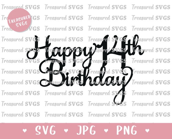 Happy 14th Birthday Personalized Cake Topper Svg Fourteenth -  Portugal