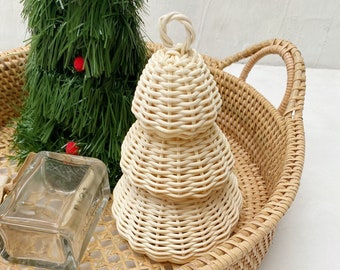 Christmas Tree Rattan Tabletop,Xmas Tree Mini Ornaments,Rattan Wicker Decor,Rattan Nursery Decor,Christmas Tree Decoration,Christmas Tree