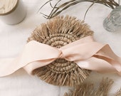 Set of Small Natural Coasters,Mini Boho Coasters,Fringe Placemats,Handwoven Placemats,Mug Table Pad,Straw Placemats,Wicker,Wicker Mat Heat