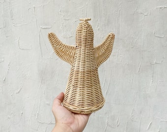 Angel Rattan Decoration, Christmas Tree Topper Decoration, Nursery Rattan Wicker Decor, Boho Nursery Decor, Christmas Decoration, Treetopper