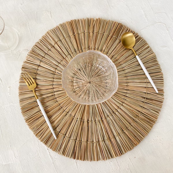 Mendong Natural Placemats,Boho Placemats,Traditional Placemats,Handwoven Placemats,Table decor pad,Seagrass placemats,Wicker Straw Placemats
