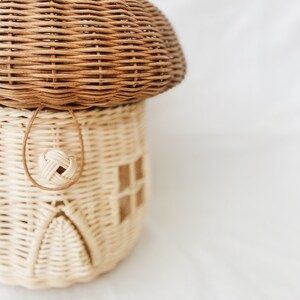 handwoven rattan mushroom house home decor wicker storage etsy