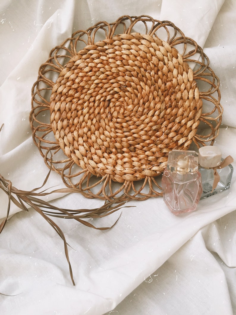 Boho Natural Placemats Vintage Natural Placemats Tapeided Etsy