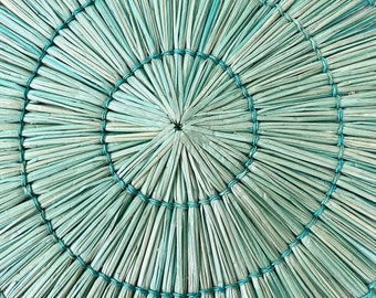 Green Mendong Placemats, Boho Christmas Placemats, Vintage Placemats, Turquoise Handwoven Placemats, Table decor pad,Boho Charger Decor