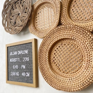 Boho Nursery Wall Basket Set: Natural Woven Wall Art