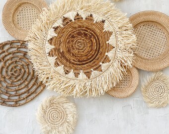 Lot De 4 Décorations Murales Rondes En Bois – Style Bohème – Pour Chambre, Salon, Couloir - 2