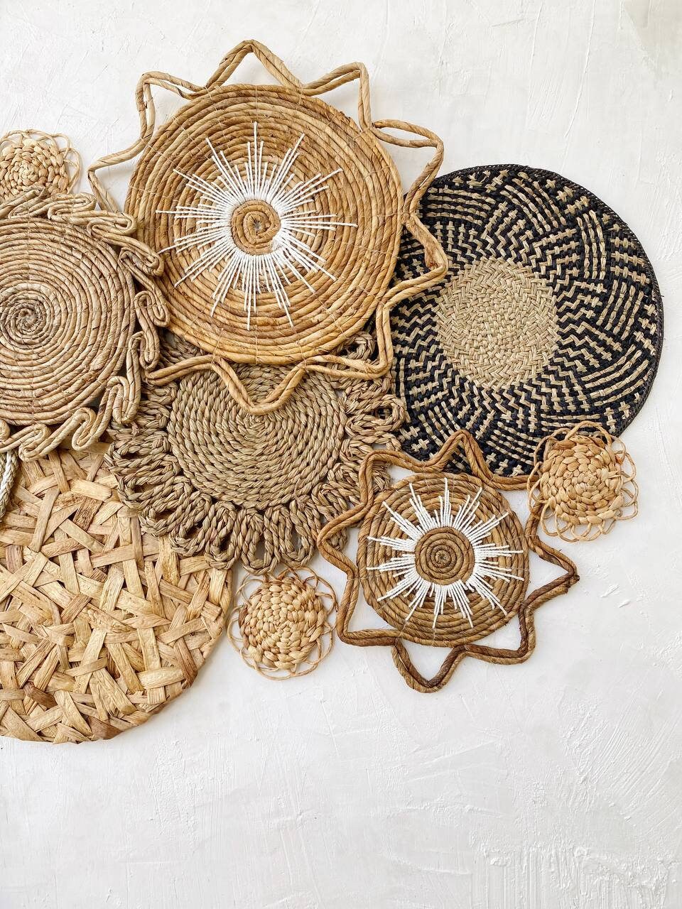 Set of 14 Boho Wall Basket and Wall Decor Natural Wall Decor - Etsy