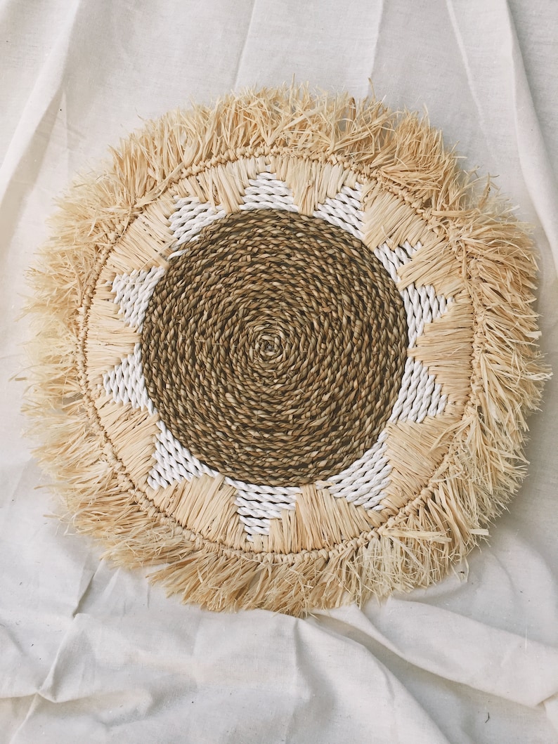 Natural Placemats Fringe Hanging Wall Natural Decor Fringe Etsy