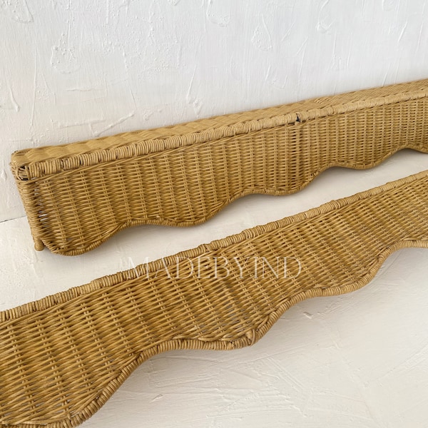 Natural Wave Rattan Window Pelmet, Window Pelmet, Rattan Valance Made from Rattan, Natural Rattan Decoration, Natural Rattan Window Cover