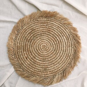 Natural Raffia Placemats, Boho Placemats, Fringe Placemats, Raffia ...
