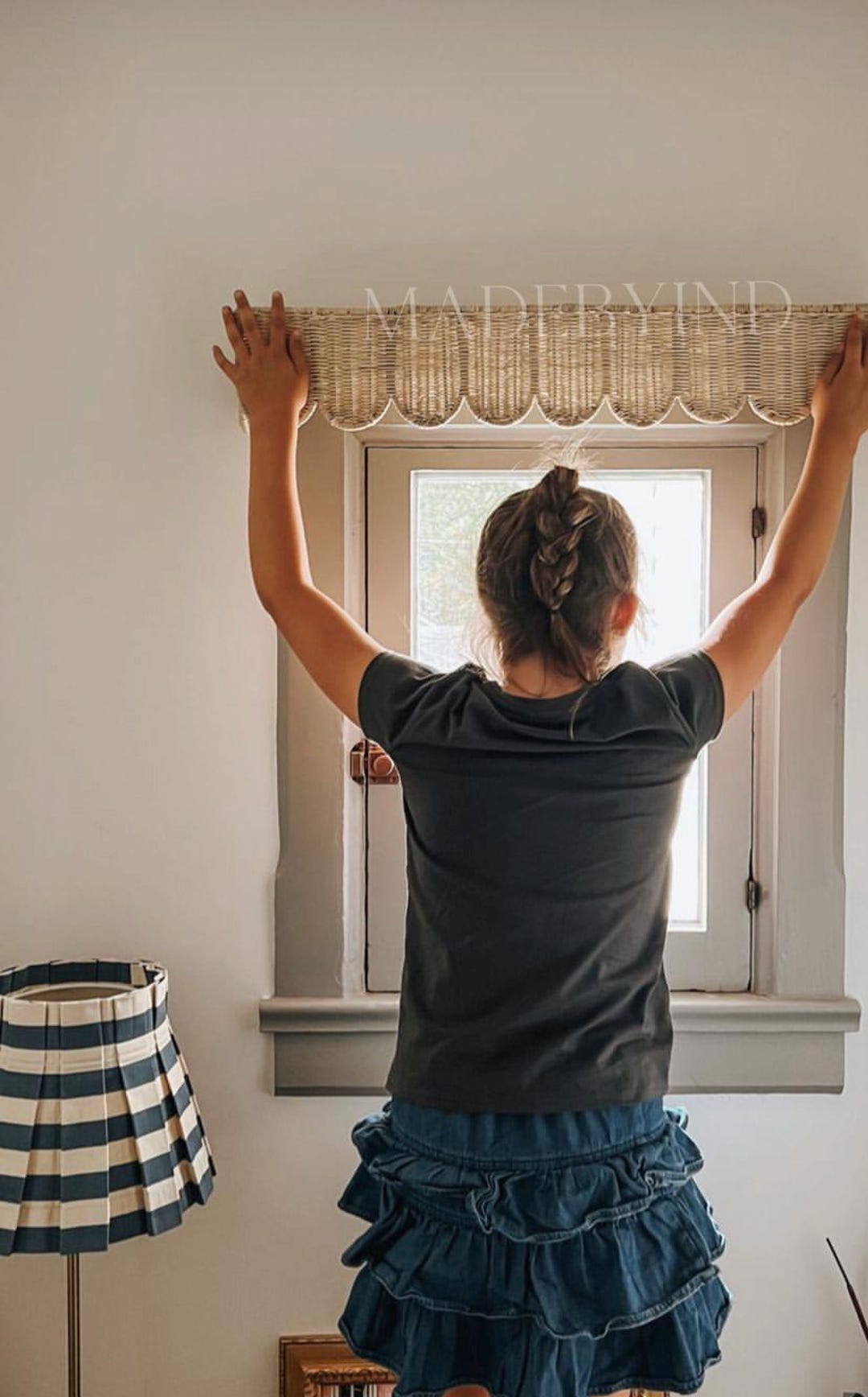 Rattan Scallop Window Pelmet, Window Wicker Cornice, Rattan Valance ...