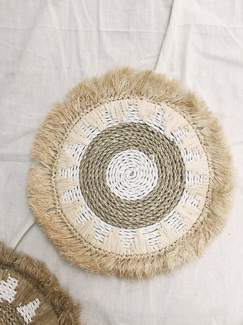 Natural Placemats Fringe Hanging Wall Natural Decor Fringe Etsy