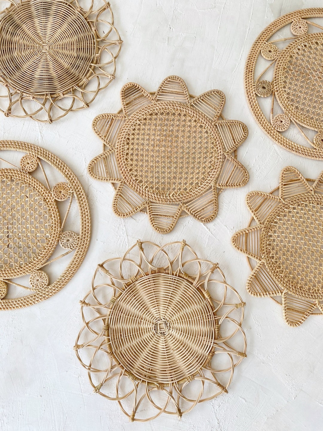Kanawa Rattan Placemats Swirl Rattan Placemats & Wall Decor Etsy