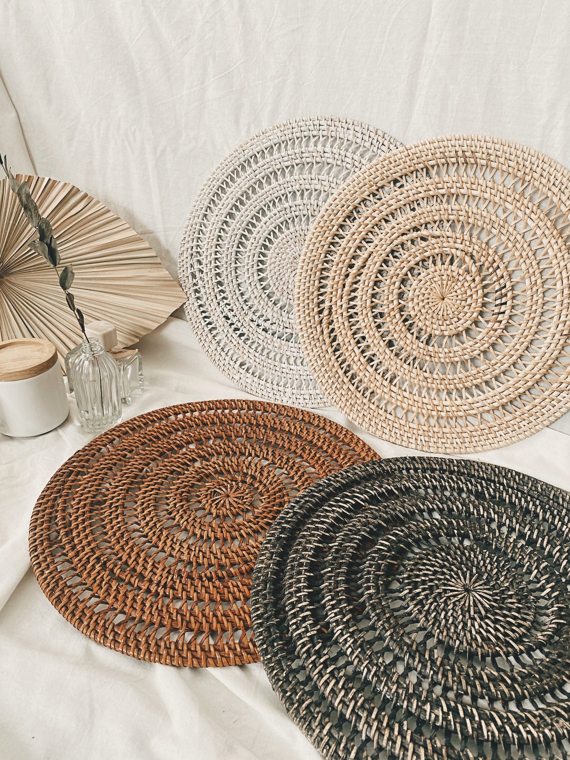 Swirl Rattan Placemats & Wall Decor Rattan Placemats Natural Etsy