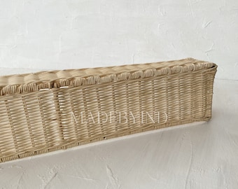 Rattan Straight Window Pelmet, Boho Window Pelmet, Rattan Valance Made from Rattan, Natural Rattan Decoration, Natural Rattan Window Cover