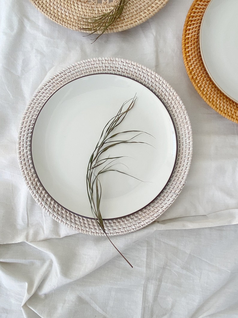 Rattan Plate Placemats Rattan Plate Wall Decor Rattan Table Etsy
