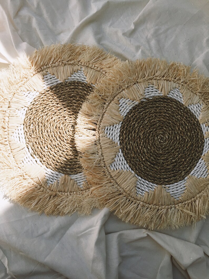 Natural Placemats Fringe Hanging Wall Natural Decor Fringe Etsy