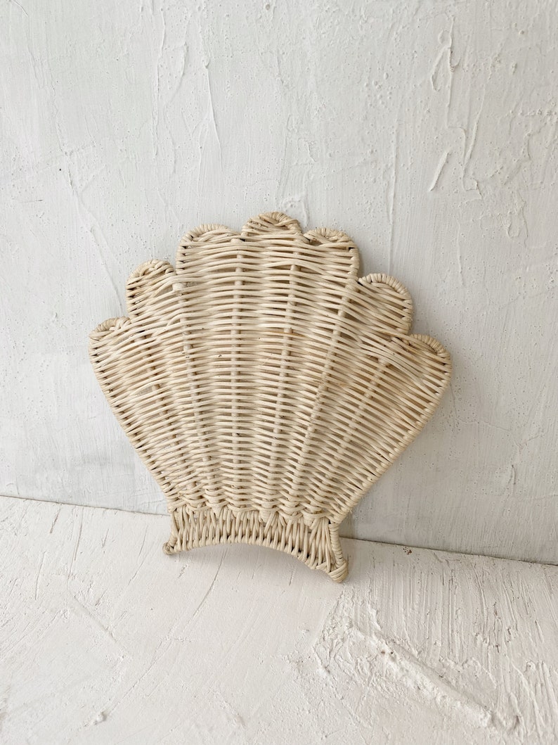 Decorative Rattan Shell Set of 2 Shell Rattan Decoration, Shelf Decoration, Rattan Nursery ...
