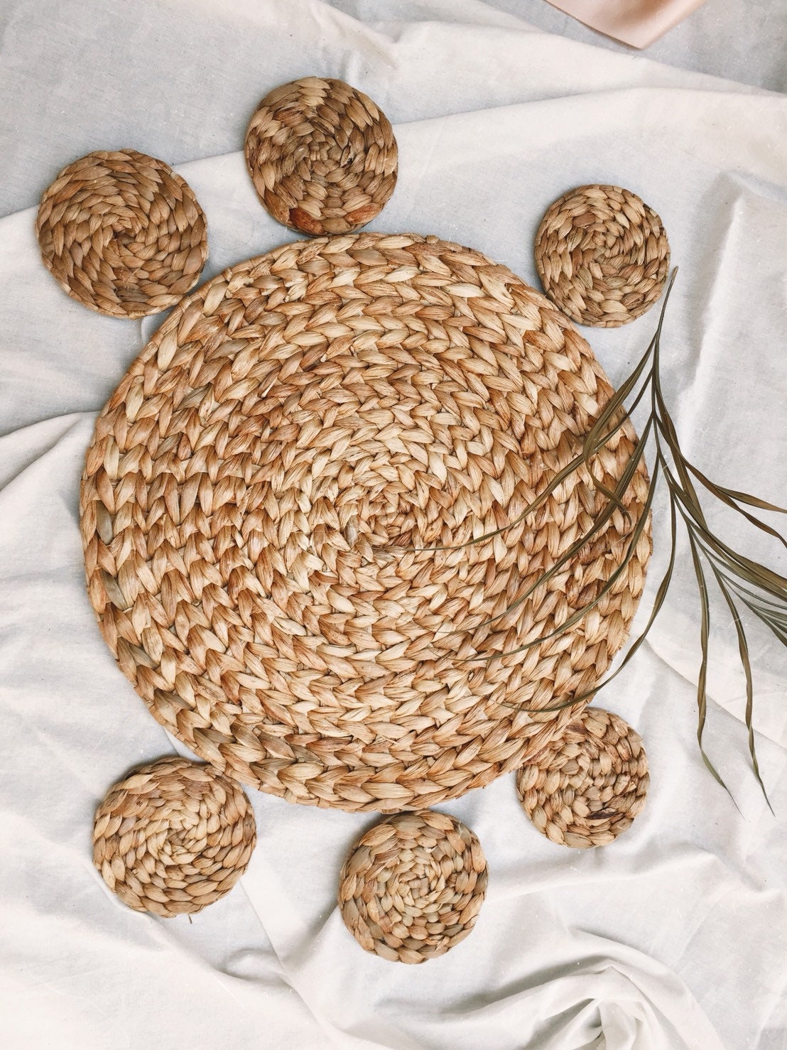 Boho Placemats Natural Placemats Vintage Woven Braided Etsy