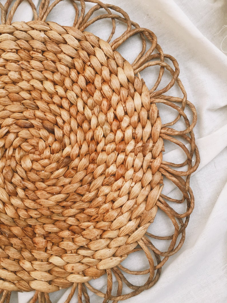 Boho Natural Placemats Vintage Natural Placemats Braided Etsy