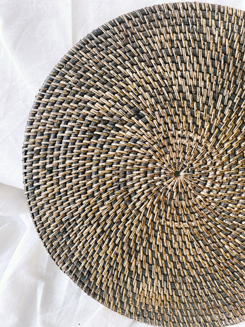 Dark Brown Rattan Placemats Rattan Material Dark Rattan Etsy