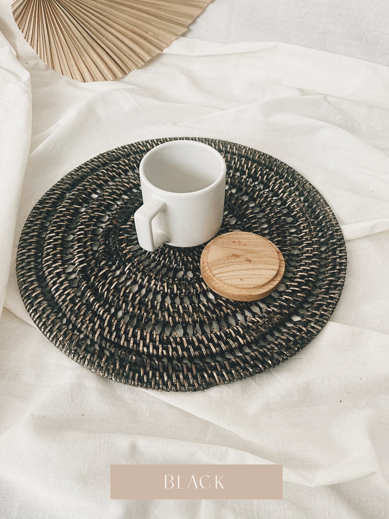Swirl Rattan Placemats & Wall Decor Rattan Placemats Natural Etsy