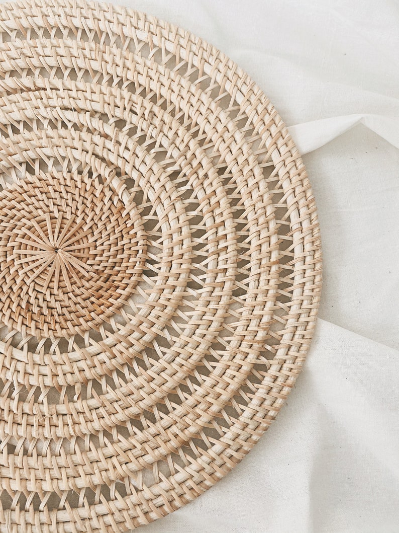 Swirl Rattan Placemats & Wall Decor Rattan Placemats Natural Etsy