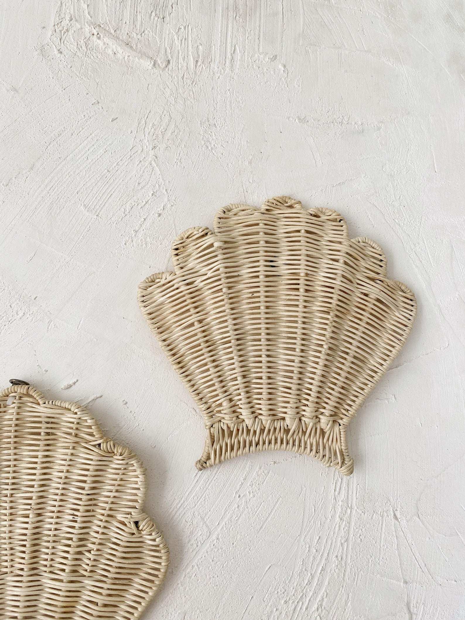 Decorative Rattan Shell Set of 2 Shell Rattan Decoration, Shelf Decoration, Rattan Nursery ...